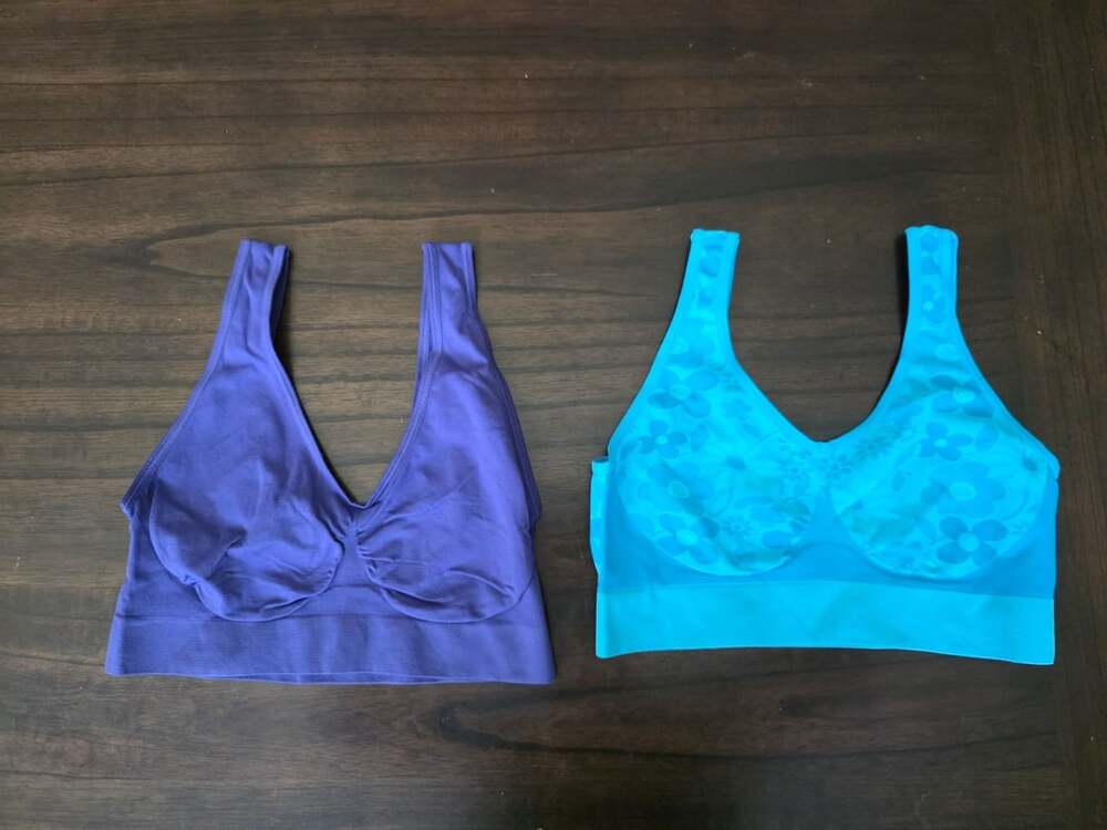 NWOT Rhonda Shear Ahh Bra Set Size 1X Purple Blue Floral Seamless